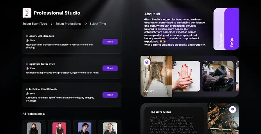 Salon Booking Page