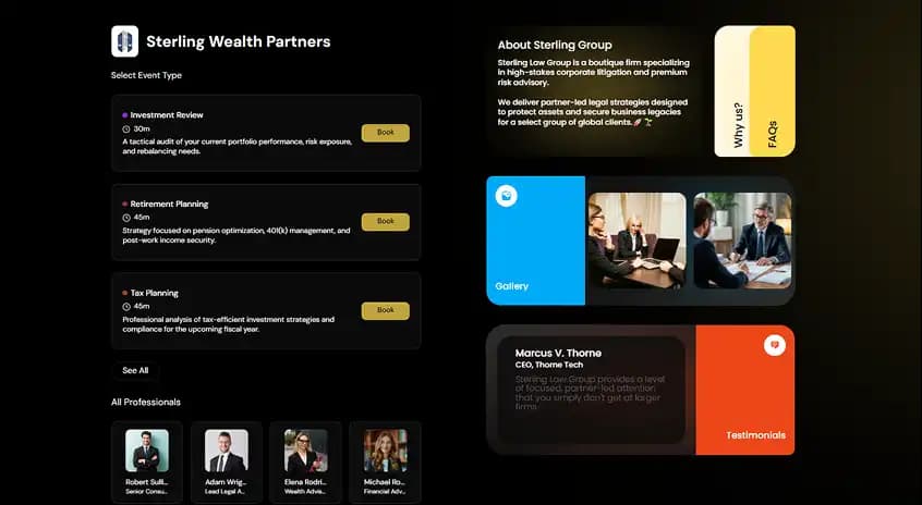 Company Booking Page