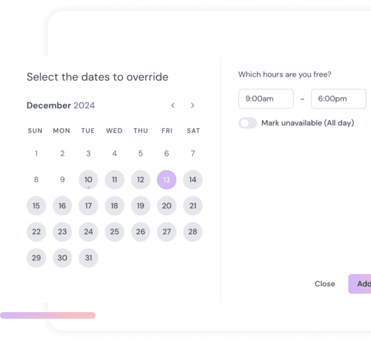Custom availability