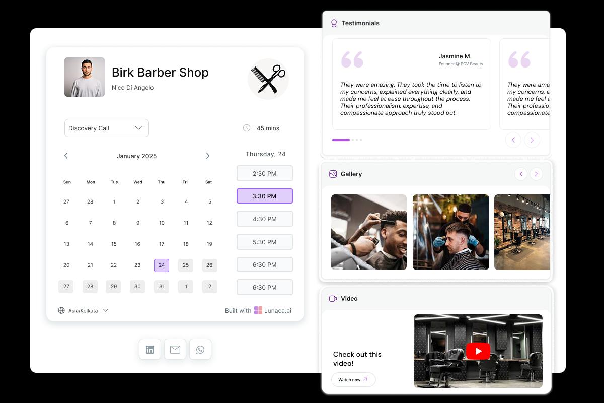 Barber Shop Salon Scheduling Page