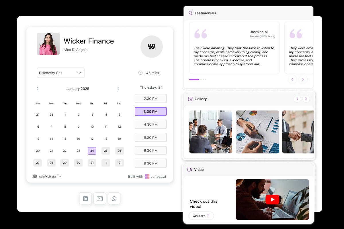 Financial Service Scheduling Page