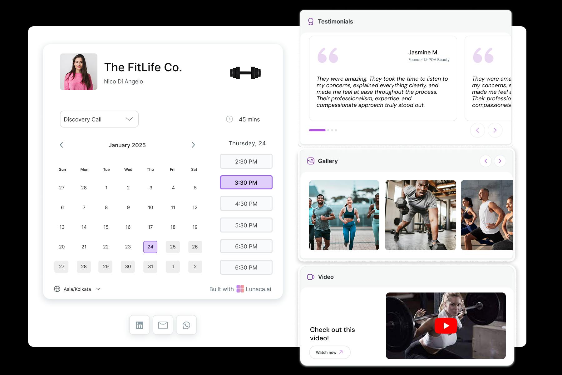 Gym Club Scheduling Page