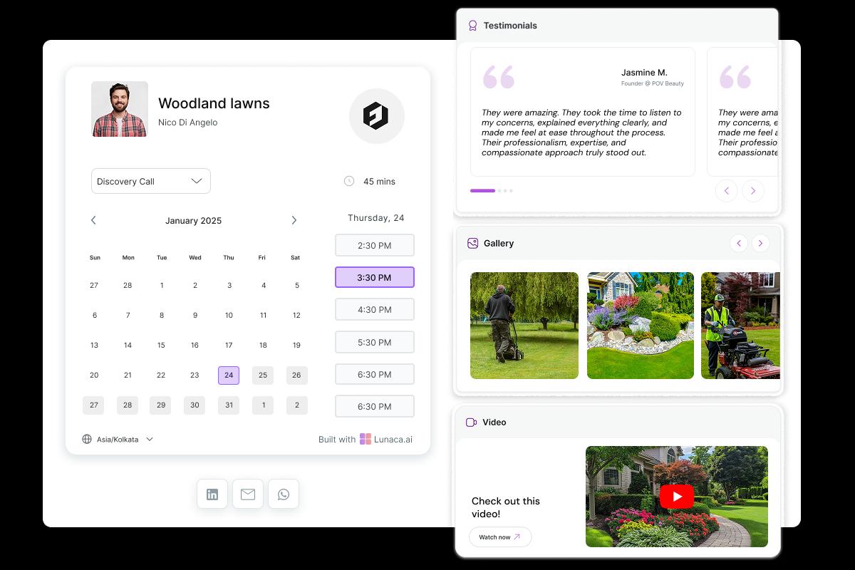 Landscaping Scheduling Page