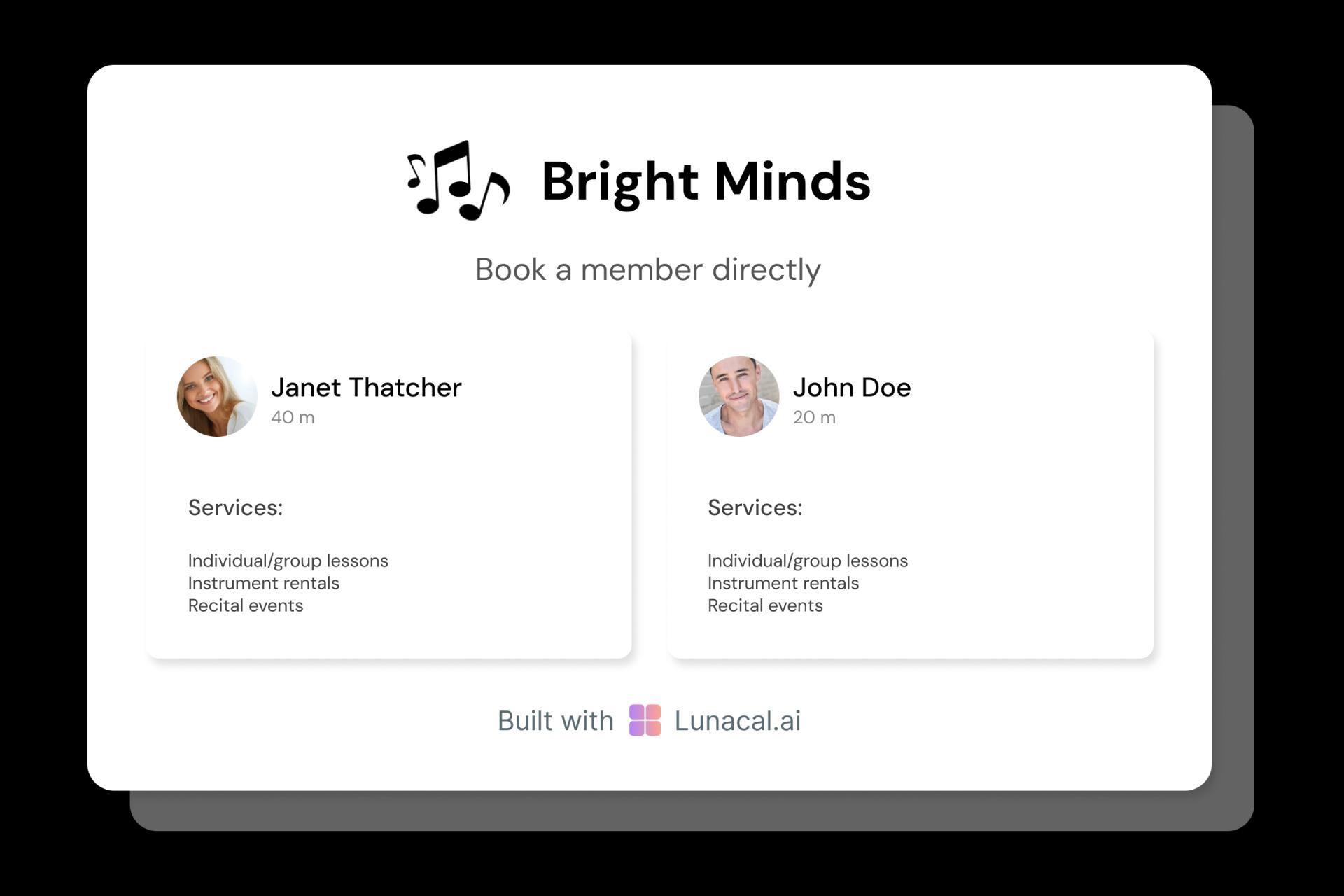 Music Lesson Team Profiles