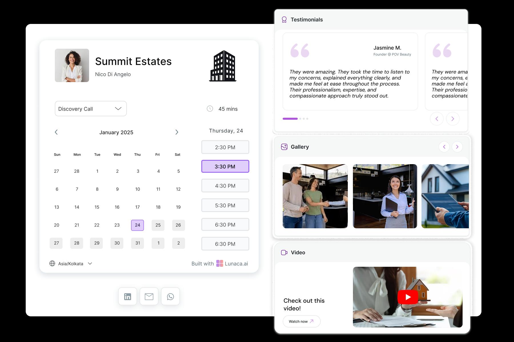 Real Estate Agent Scheduling Page