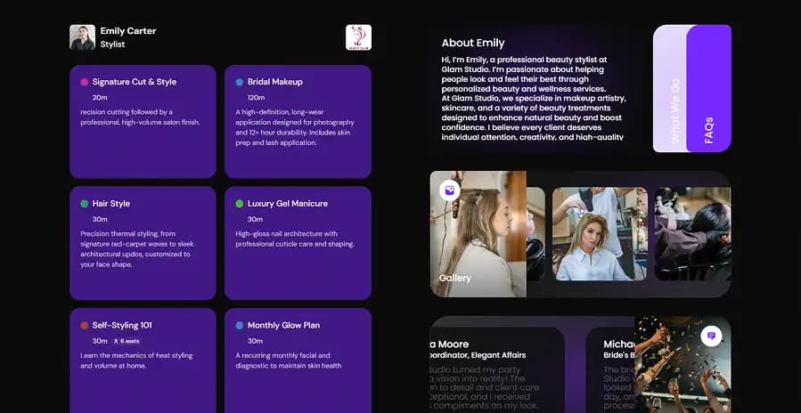 Individual Staff Booking Page