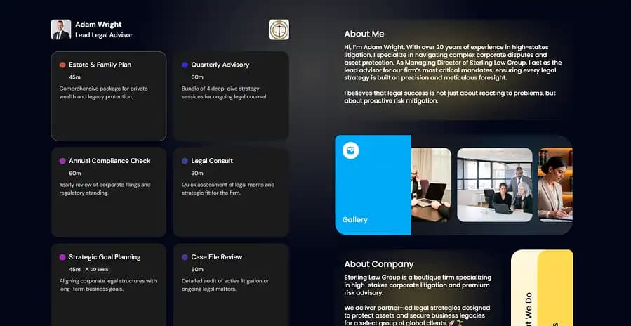 Individual Professional Booking Page