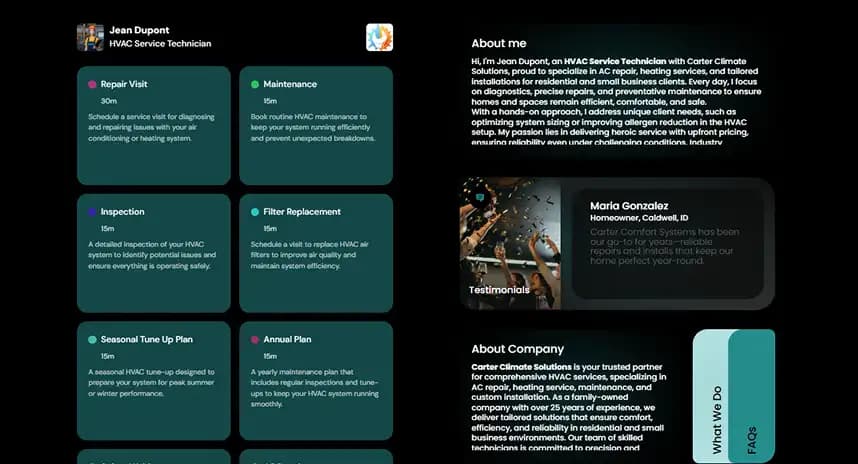 Individual Technician Booking Page