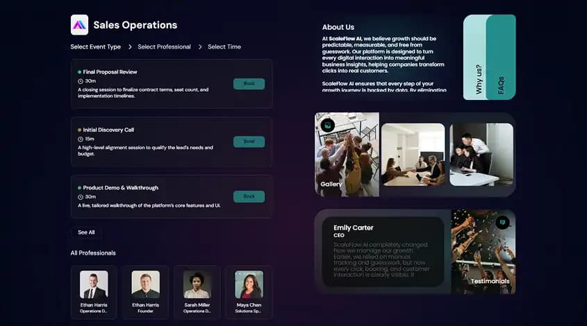 Company Booking Page