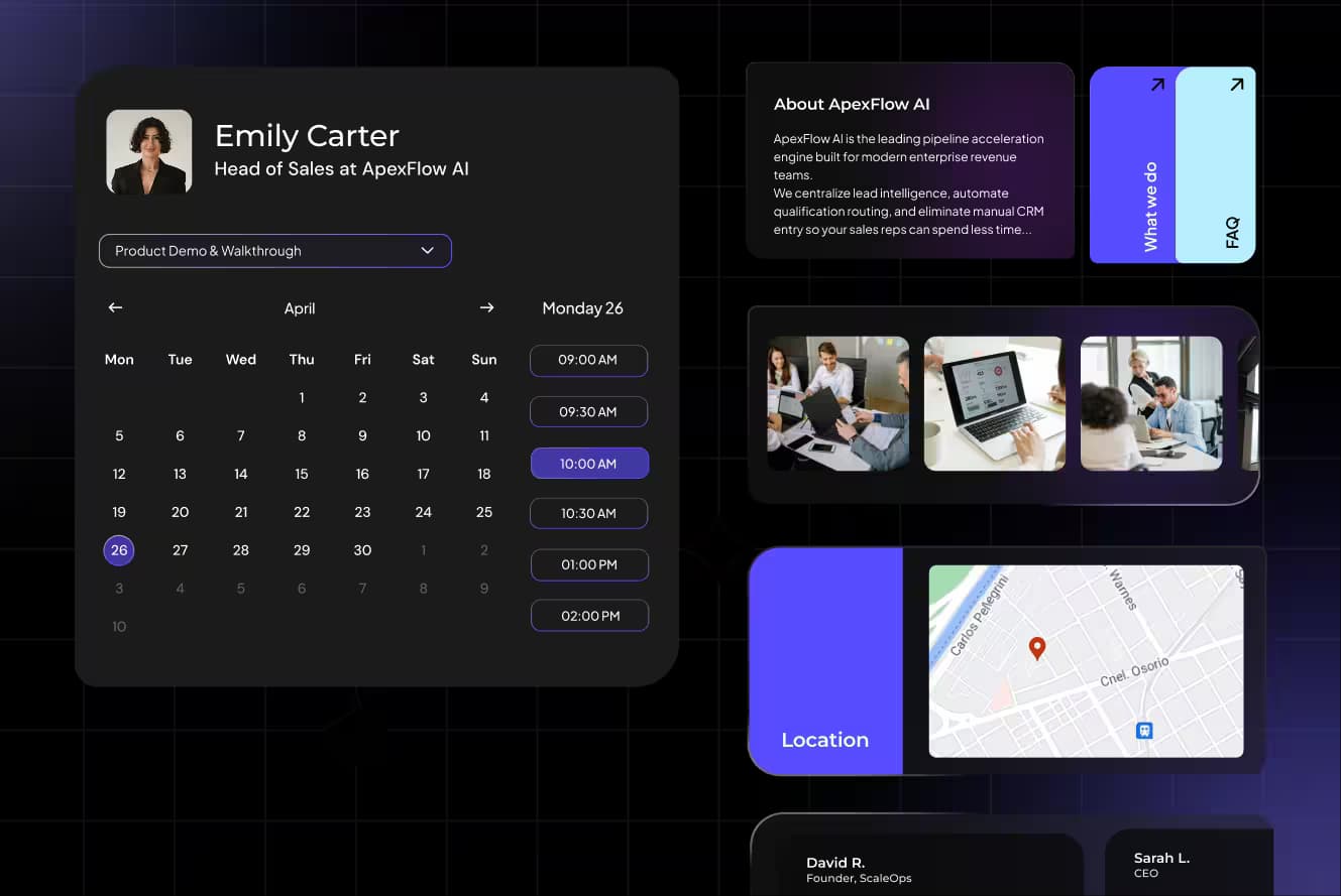 Sales scheduling page