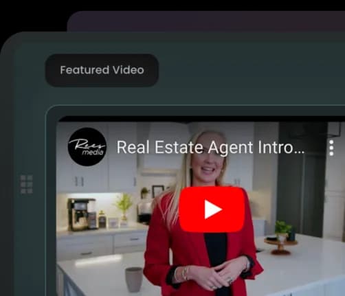 Booking page video widget showing a real estate agent introduction