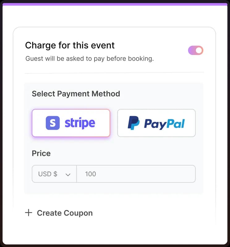 Enable Paid scheduling with Stripe and PayPal payment options before confirmation