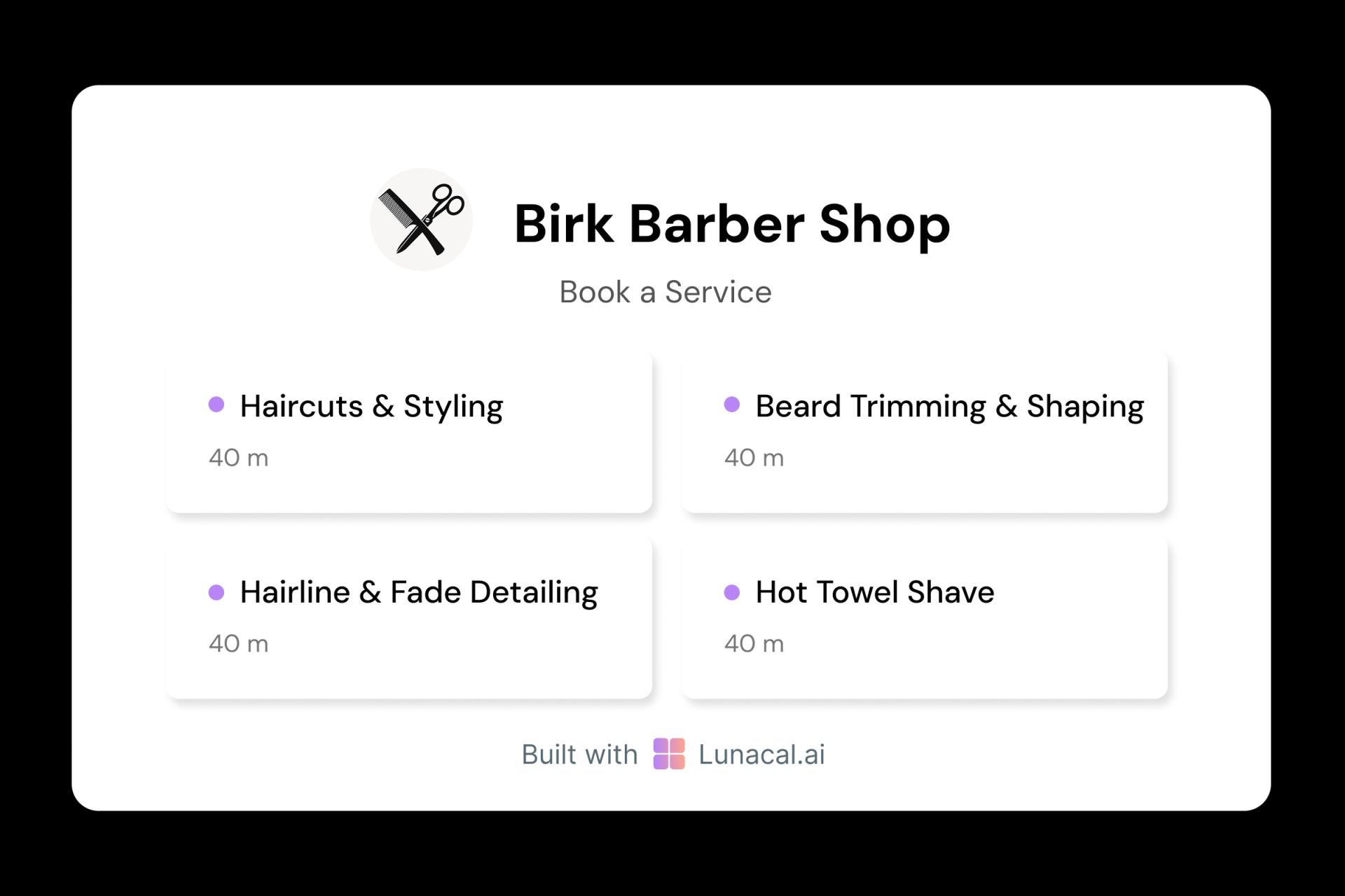 Barber Shop Salon Multiples Services Booking