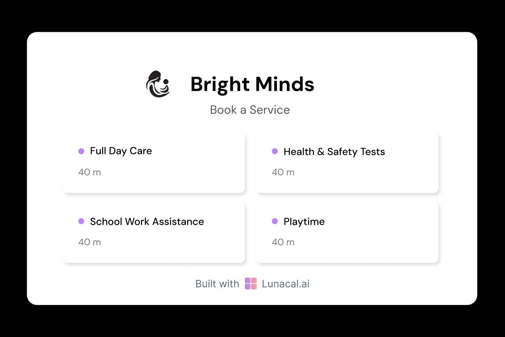 Daycare Multiples Services Booking