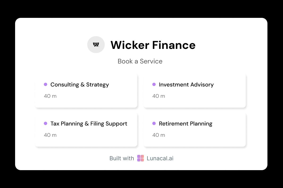 Financial Service Multiples Services Booking