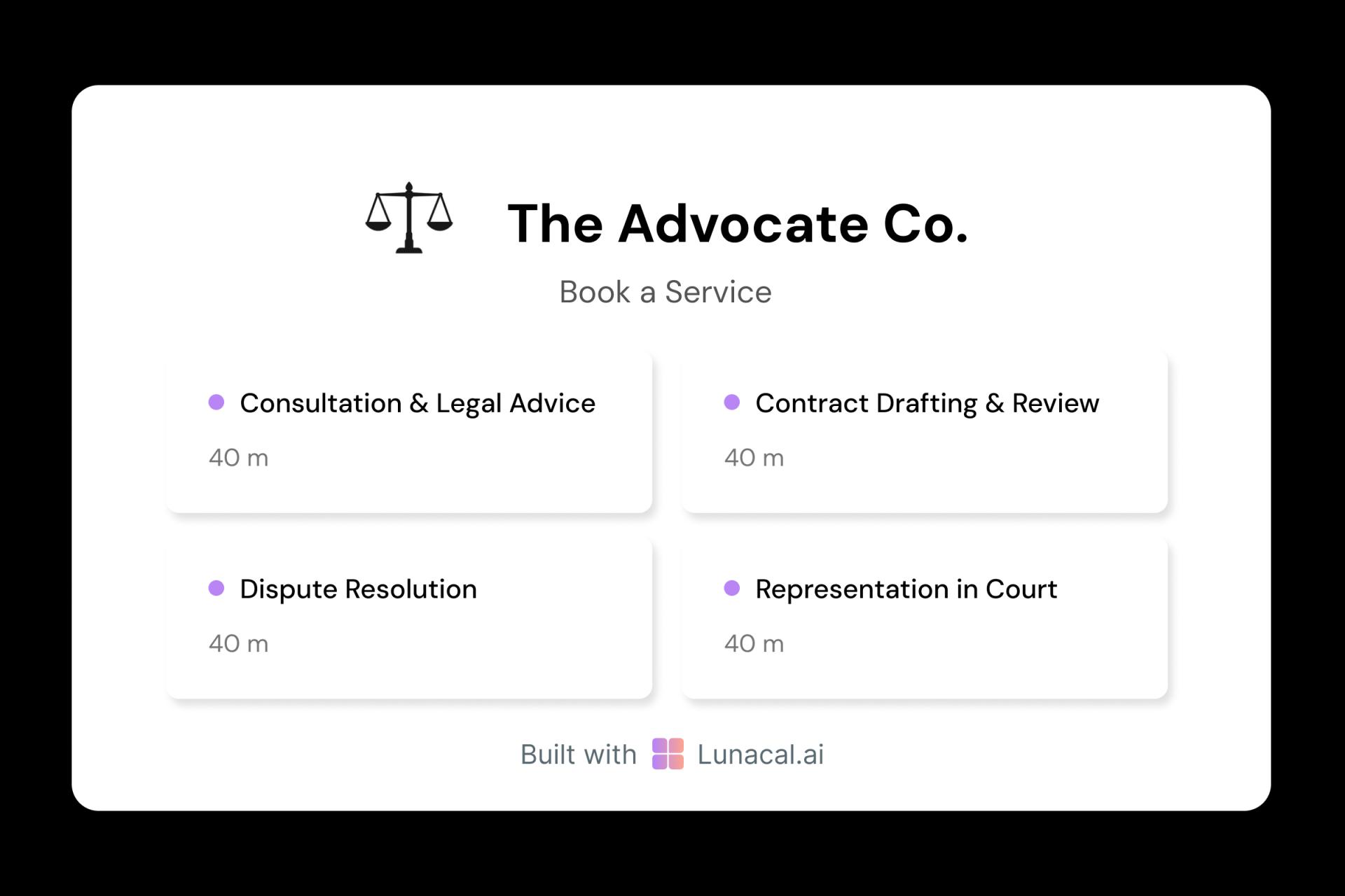 Lawyer Multiples Services Booking