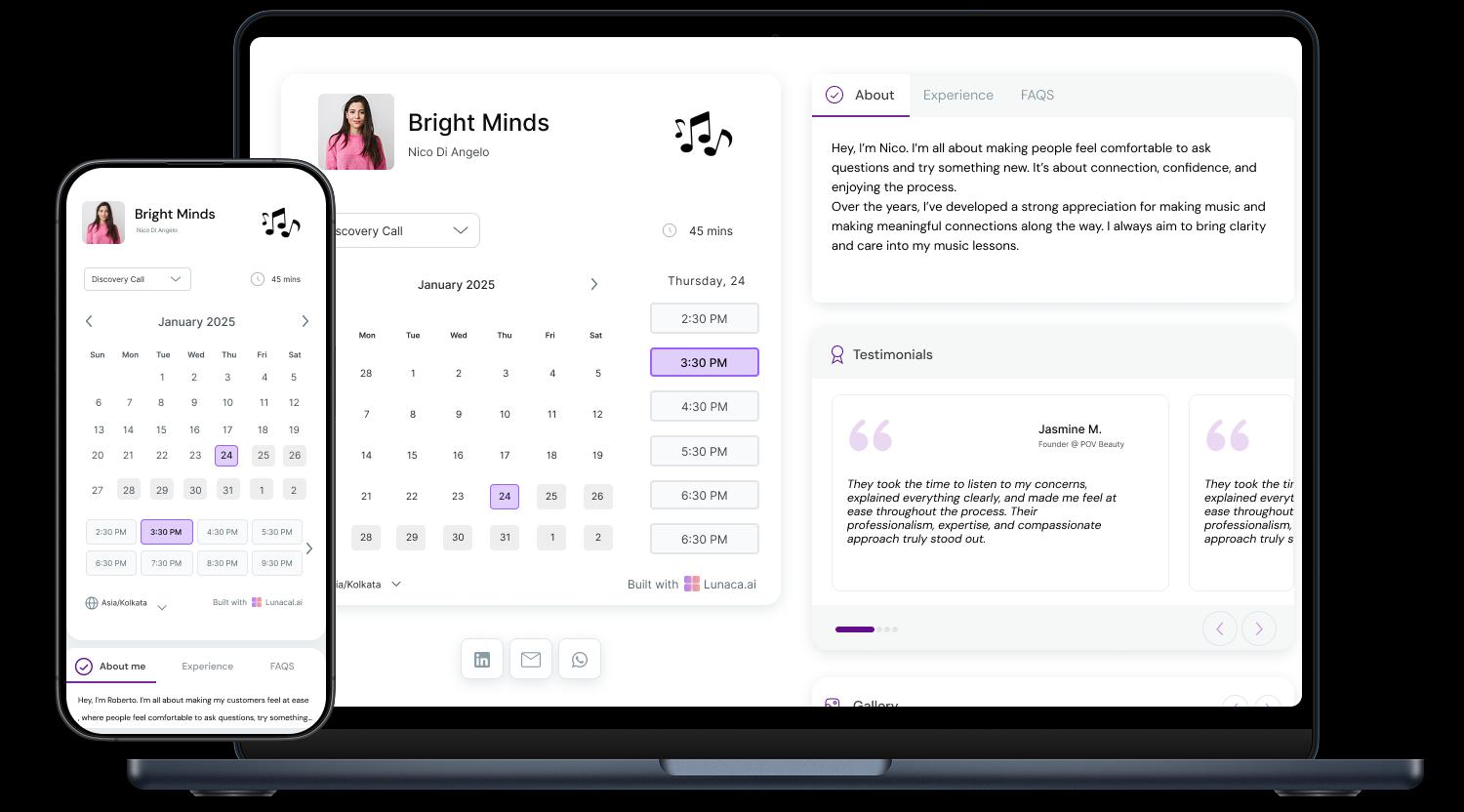 Music Lesson Appointment Booking App