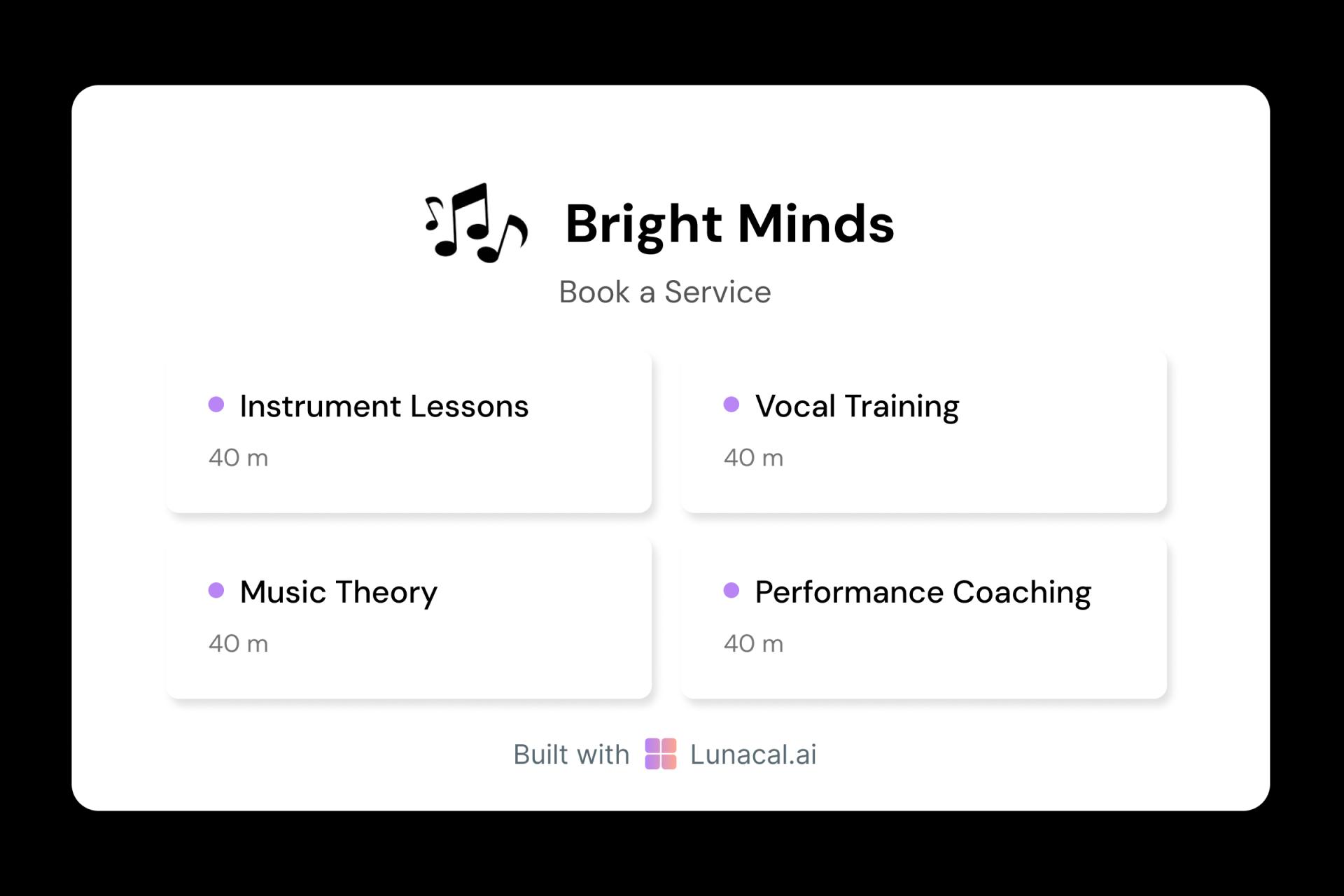 Music Lesson Multiples Services Booking