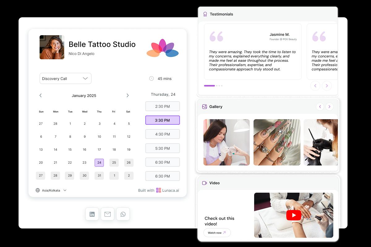 Nail salon Scheduling Page