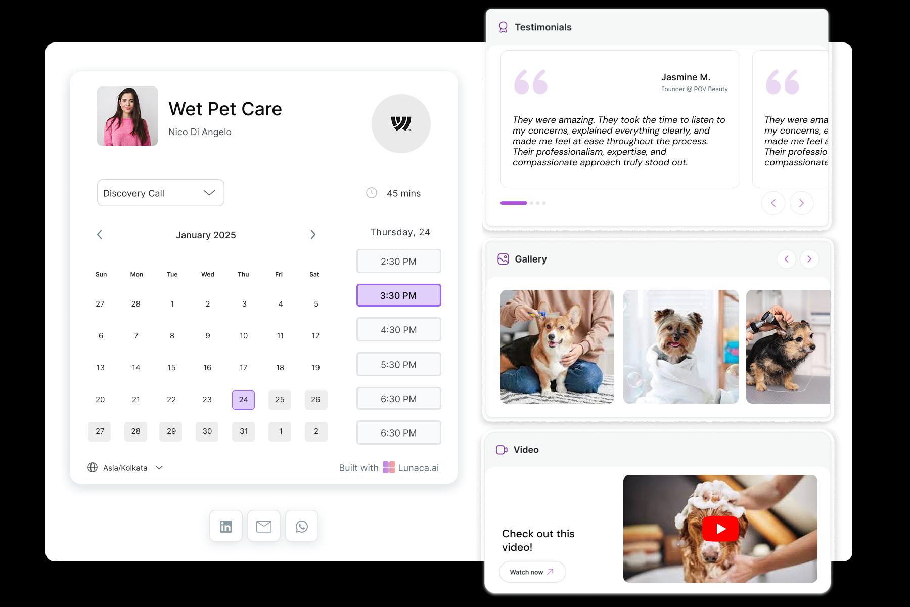 Pet grooming Scheduling Page