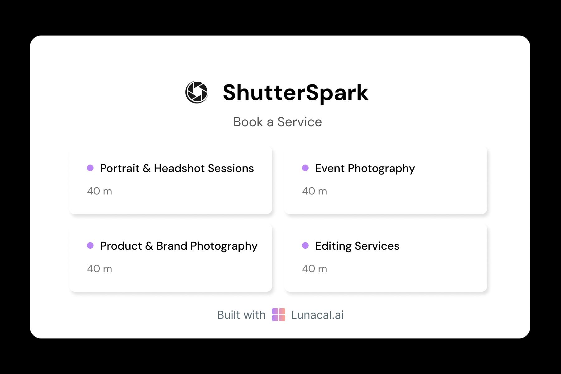 Photography Multiples Services Booking