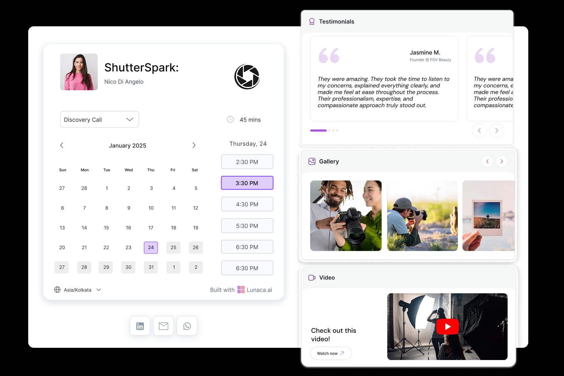Photography Scheduling Page
