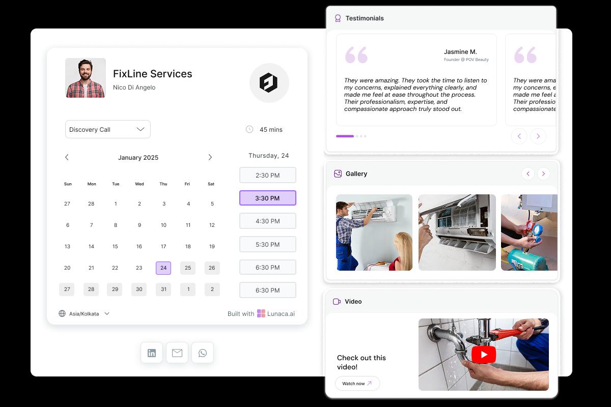 Plumbing Scheduling Page