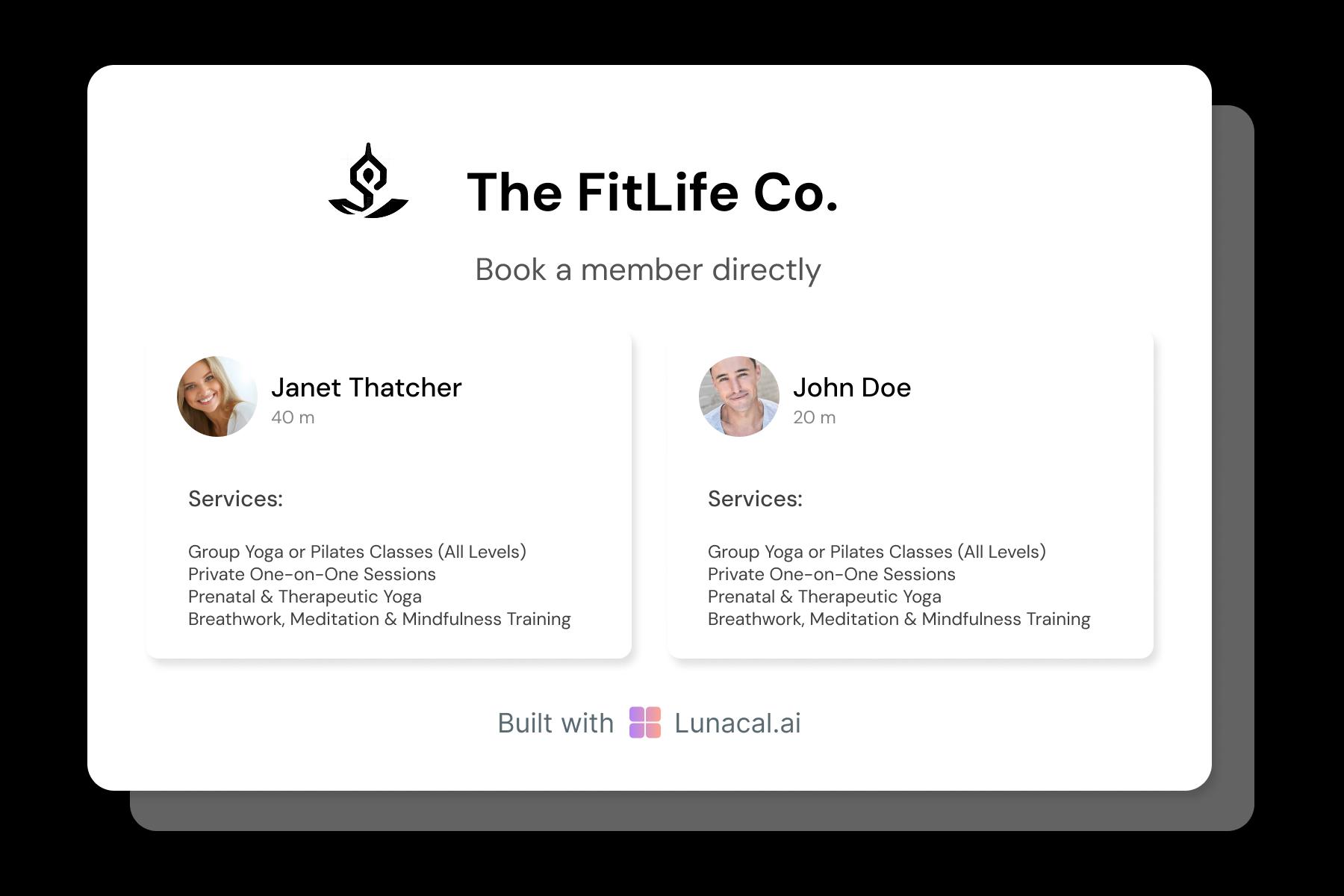 Pilates Team Profiles